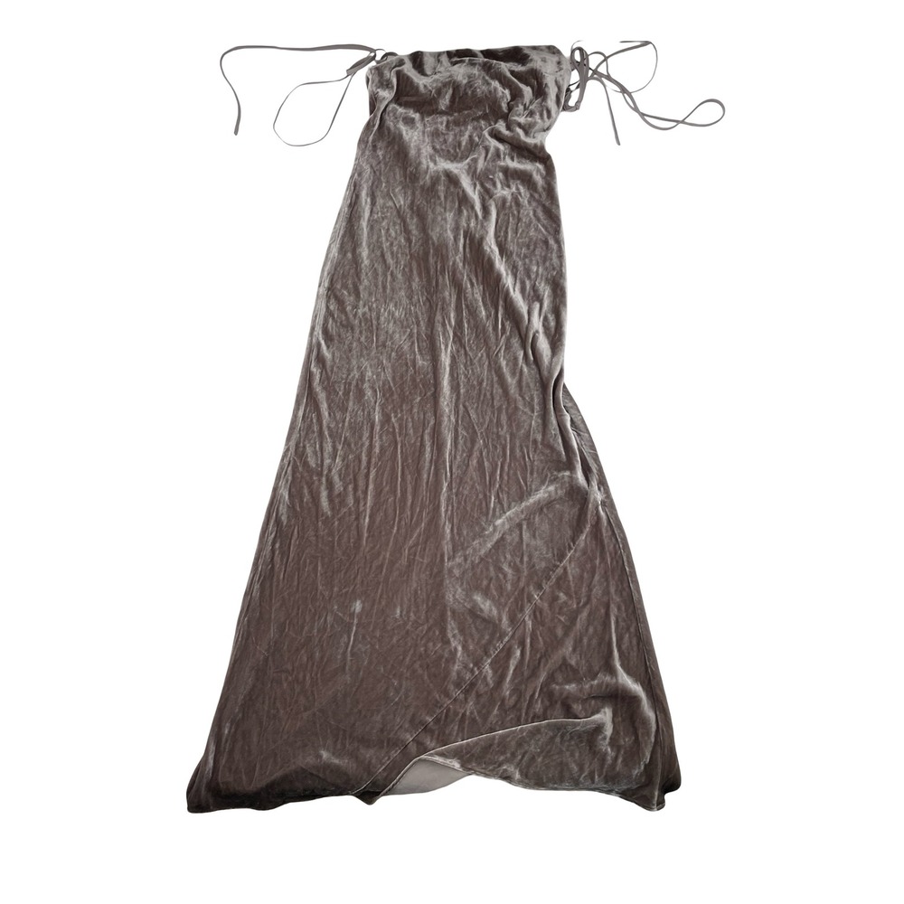 Reformation Velvet Maxi Dress in Taupe